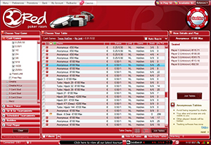 32Red Poker Cash Game Lobby