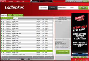 Ladbrokes Poker Sit and Go Lobby