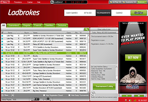 Ladbrokes Poker Tournament Lobby