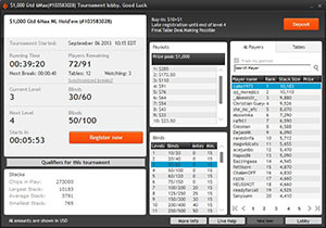 Party Poker Individual Tournament Lobby