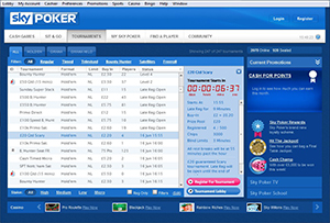 Sky Poker Tournament Lobby